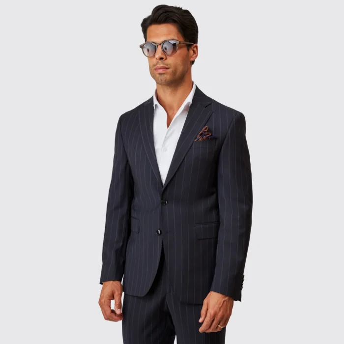 FATO AZUL COM RISCA DE GIZ SLIM FIT ZOLF - Image 2