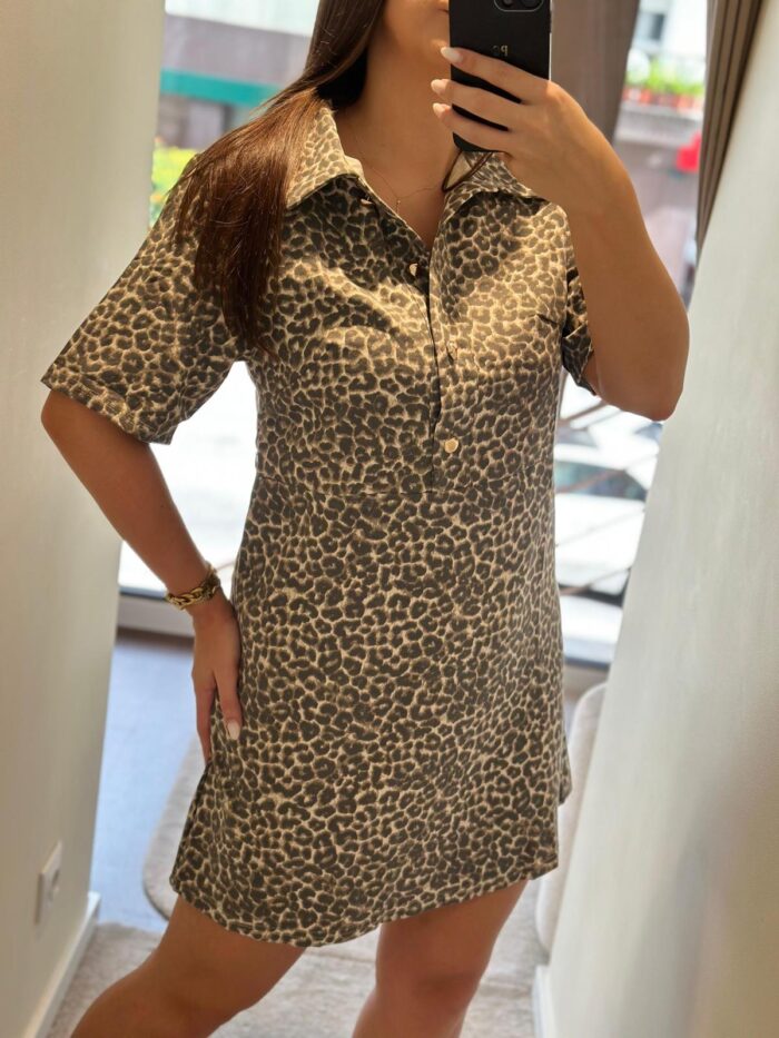VESTIDO ESTILO CAMISEIRO ANIMAL PRINT PONTO CHIC - Image 4