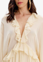 VESTIDO CREME COM FOLHOS LANÇA PERFUME - Imagen 3
