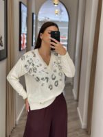 CAMISOLA CRU COM LANTEJOULAS RUGA - Imagen 4