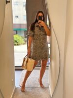 VESTIDO ESTILO CAMISEIRO ANIMAL PRINT PONTO CHIC