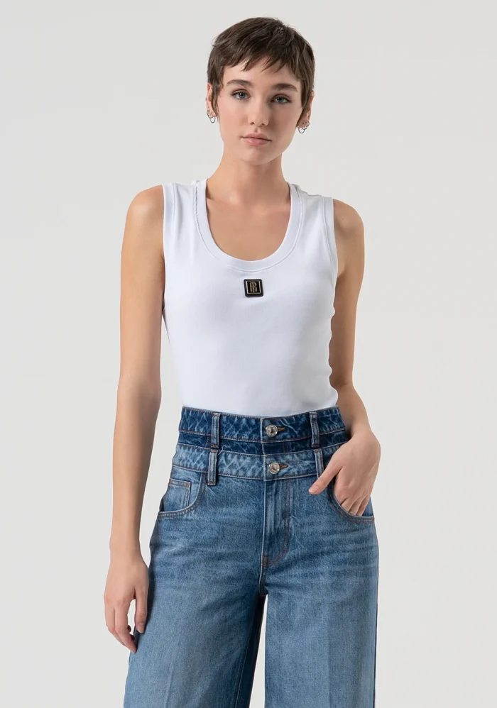 CALÇA PALAZZO EM DENIM FRACOMINA - Image 2