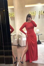 VESTIDO VERMELHO LONGO LANÇA PERFUME