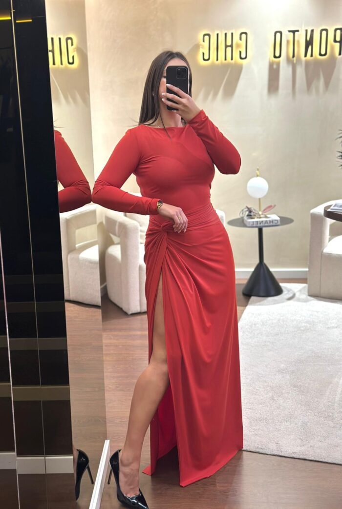 VESTIDO VERMELHO LONGO LANÇA PERFUME - Image 2