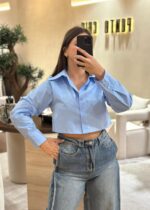 CAMISA AZUL CROPPED LANÇA PERFUME - Image 3