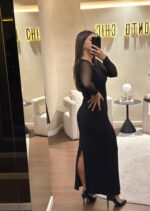 VESTIDO PRETO COM MANGAS EM TULE LANÇA PERFUME - Image 3