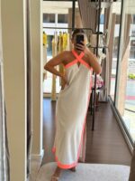 VESTDO COMPRIDO COM BARRA CONTRASTE LANÇA PERFUME