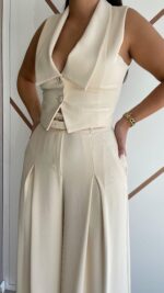 CALÇA WIDE LEG BEGE IMPERIAL - Image 2