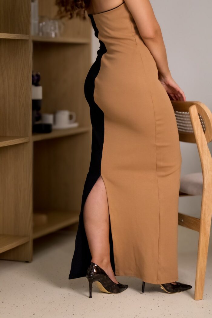 VESTIDO BICOLOR COM RACHA LANÇA PERFUME - Image 6