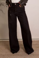 CALÇA WIDE LEG CASTANHA PONTO CHIC