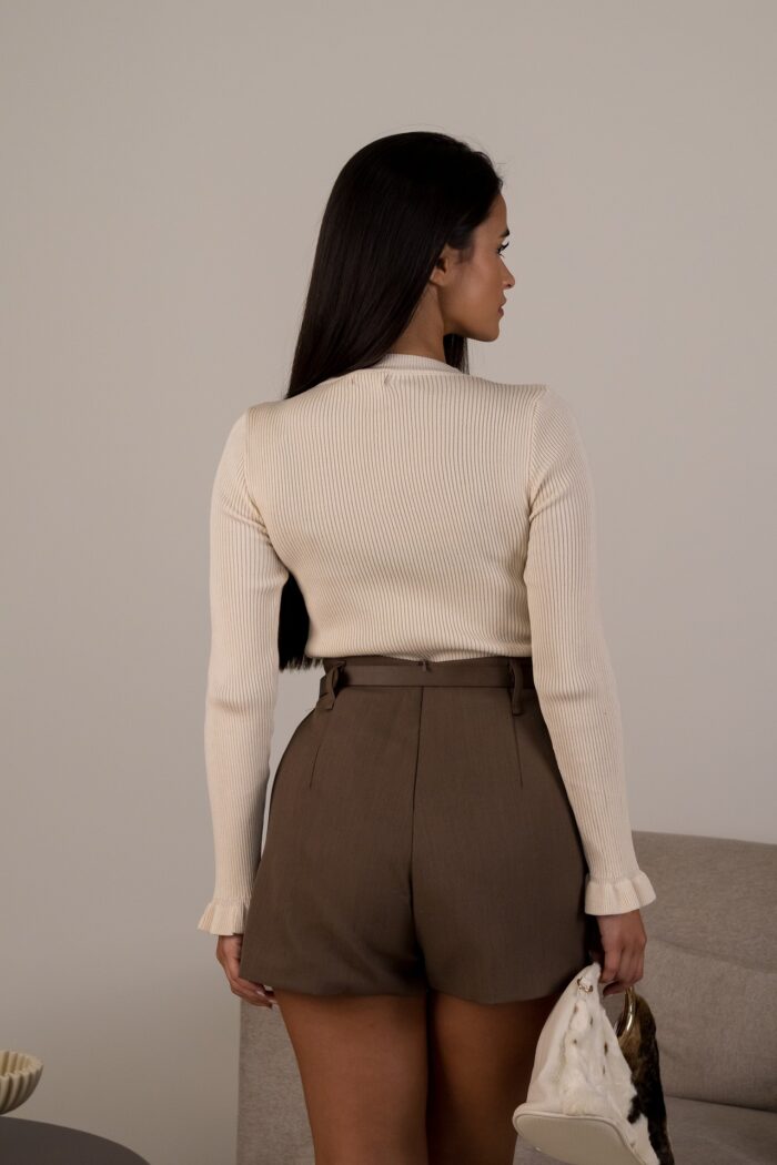 CAMISOLA CRU DE MALHA COM CONCHAS PONTO CHIC - Imagen 3