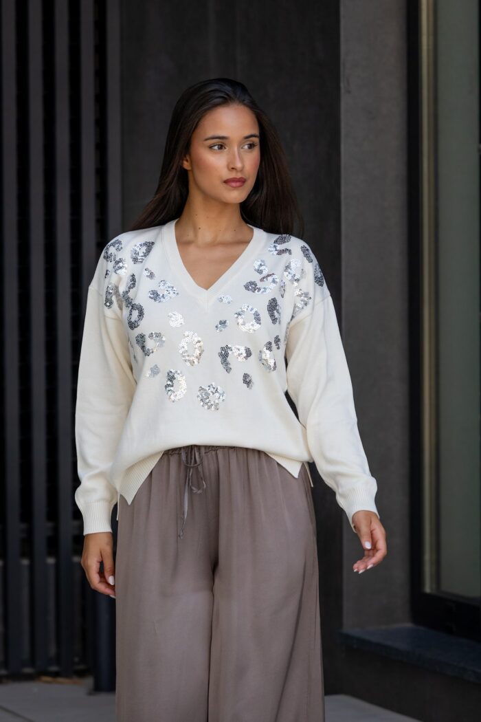 CAMISOLA CRU COM LANTEJOULAS RUGA - Image 2