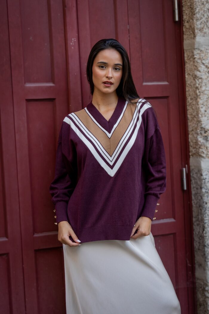 CAMISOLA BORGONHA DECOTE EM V RUGA - Image 4