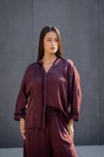 CAMISA BORGONHA COM FRANJAS RUGA
