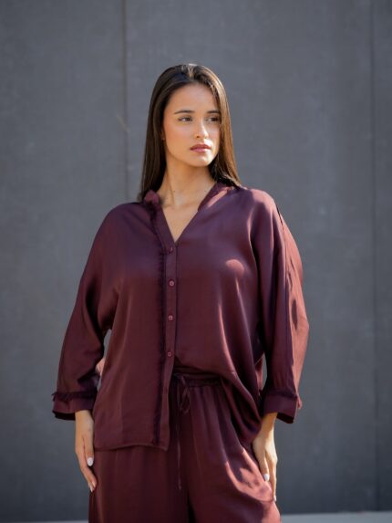 CAMISA BORGONHA COM FRANJAS RUGA