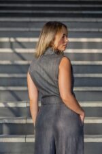 CALÇA PANTALONA CINZENTA COM PREGAS IMPERIAL - Image 7