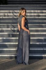 CALÇA PANTALONA CINZENTA COM PREGAS IMPERIAL - Image 2