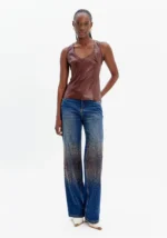CALÇ JEANS COM APLICAÇÕES LANÇA PERFUME