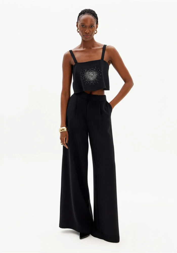 CALÇA PRETA WIDE LEG ALFAIATARINA LANÇA PERFUME - Image 1