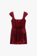 VESTIDO VERMELHO EM VELUDO COM SAIA ASSIMÉTRICA IMPERIAL - Image 2