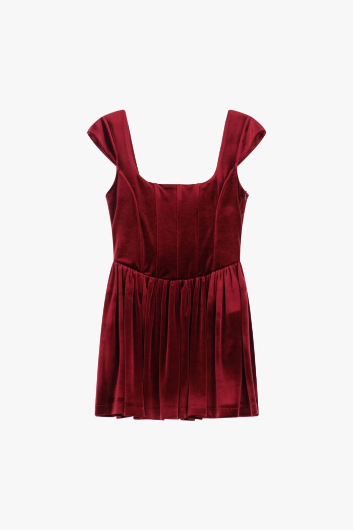 VESTIDO VERMELHO EM VELUDO COM SAIA ASSIMÉTRICA IMPERIAL - Image 2