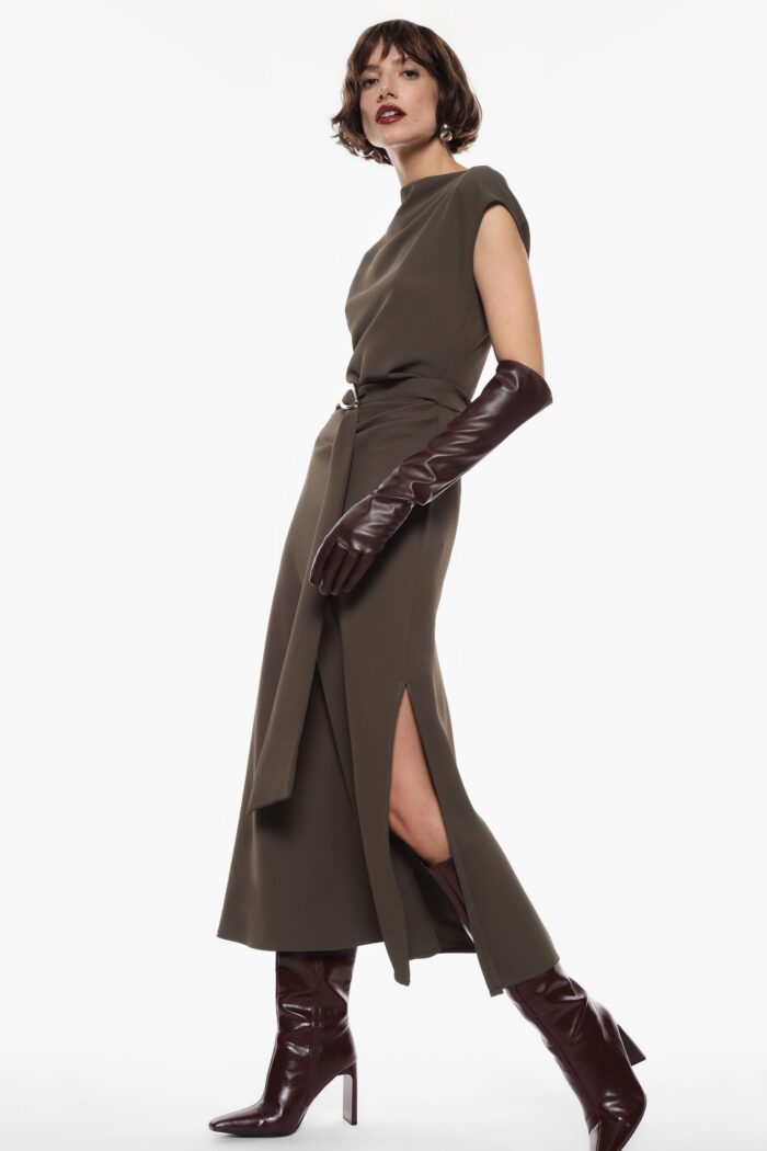 VESTIDO VERDE COM DRAPEADO IMPERIAL - Image 1