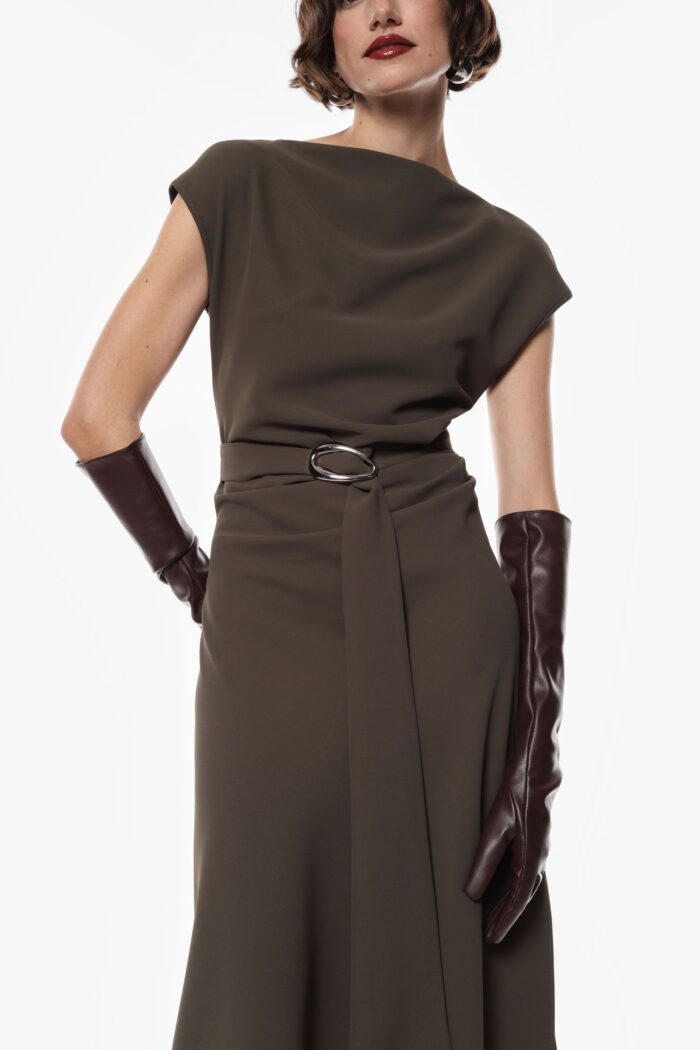 VESTIDO VERDE COM DRAPEADO IMPERIAL - Image 3