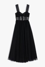 VESTIDO PRETO COMPRIDO EM TULE COM ALÇAS IMPERIAL - Imagen 2