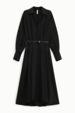 VESTIDO CAMSIEIRO PRETO COM CINTO IMPERIAL - Image 5