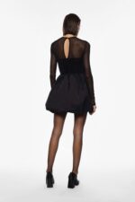 VESTIDO CURTO PRETO COM TULE E FRANZIDO IMPERIAL - Image 5