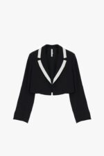 BLAZER CURTO PRETO COM LAPELA BRANCA MPERIAL - Image 2