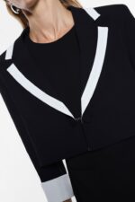 BLAZER CURTO PRETO COM LAPELA BRANCA MPERIAL - Image 3