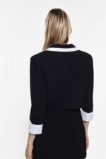 BLAZER CURTO PRETO COM LAPELA BRANCA MPERIAL - Image 4