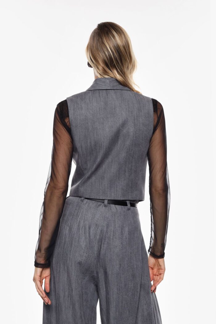 CALÇA PANTALONA CINZENTA COM PREGAS IMPERIAL - Image 5