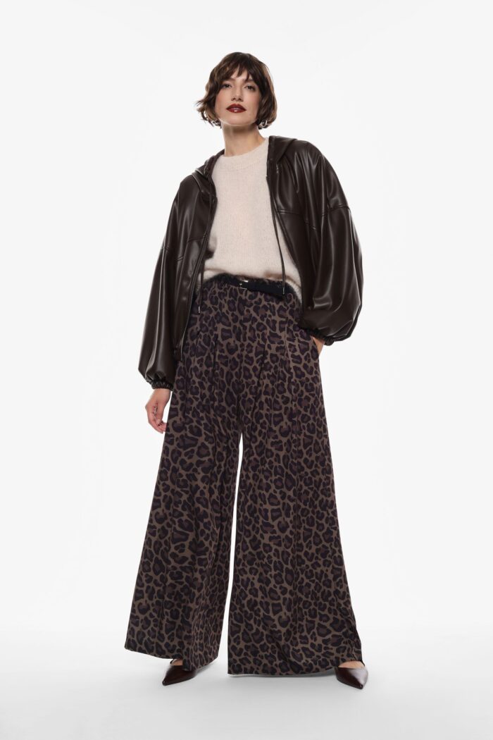 CALÇA ANIMAL PRINT COM PREGAS E CINTO IMPERIAL - Image 1