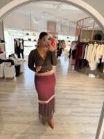 SAIA MIDI EM TULE DÉGRADÉ DIXIE - Image 2