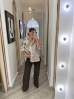 CAMISA LISTRADA CASTANHA PONTO CHIC - Imagen 2