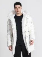 CASACO ACOLCHOADO BRANCO COM CAPUZ EM PELO GIANNI KAVANAGH - Image 8