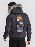 CASACO ACOLCHOADO PRETO LOGOMANIA BEAR GIANNI KAVANAGH - Image 7