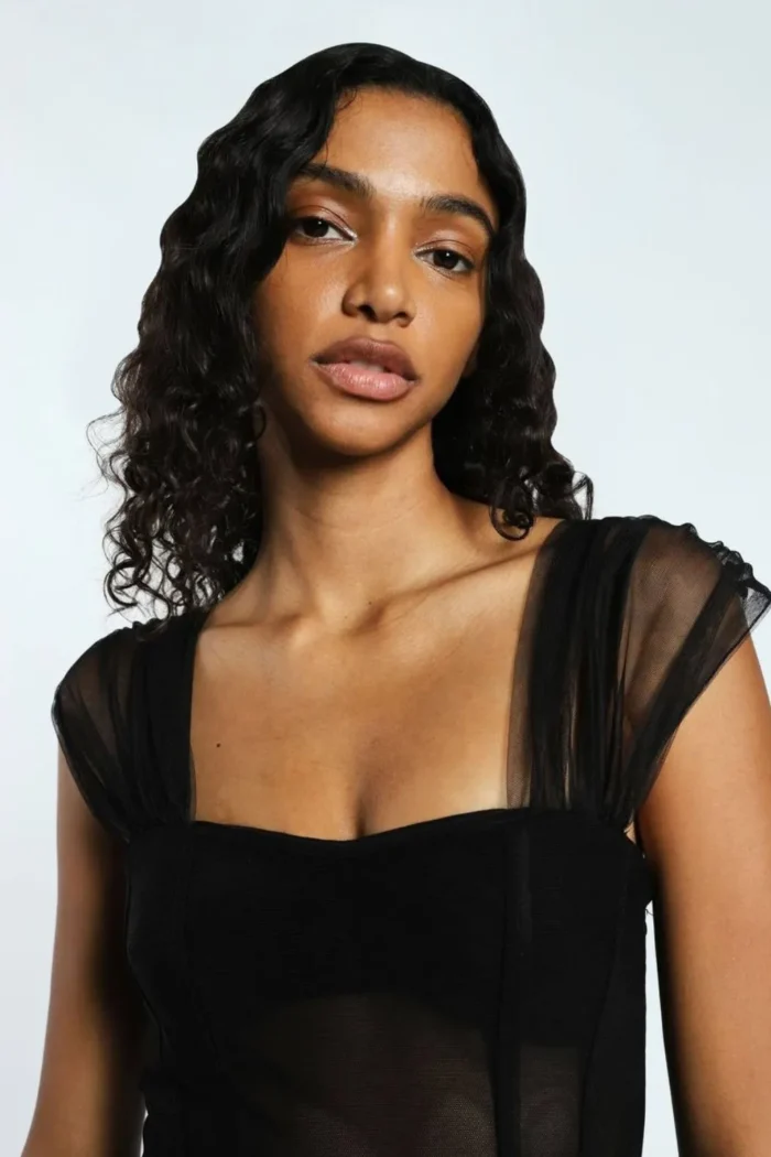 VESTIDO PRETO COMPRIDO EM TULE COM ALÇAS IMPERIAL - Imagen 4