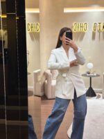 BLAZER LONGO CREME CORTE REGULAR FRACOMINA