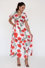 VESTIDO COM ESTAMPADA FLORAL FERRACHE