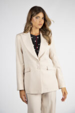 BLAZER BEGE COM DETALHE DE COSTURA SILVINA CAMPOS