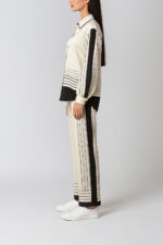 CALÇAS CREME COM PADRÃO DE RISCAS SAHOCO - Image 4