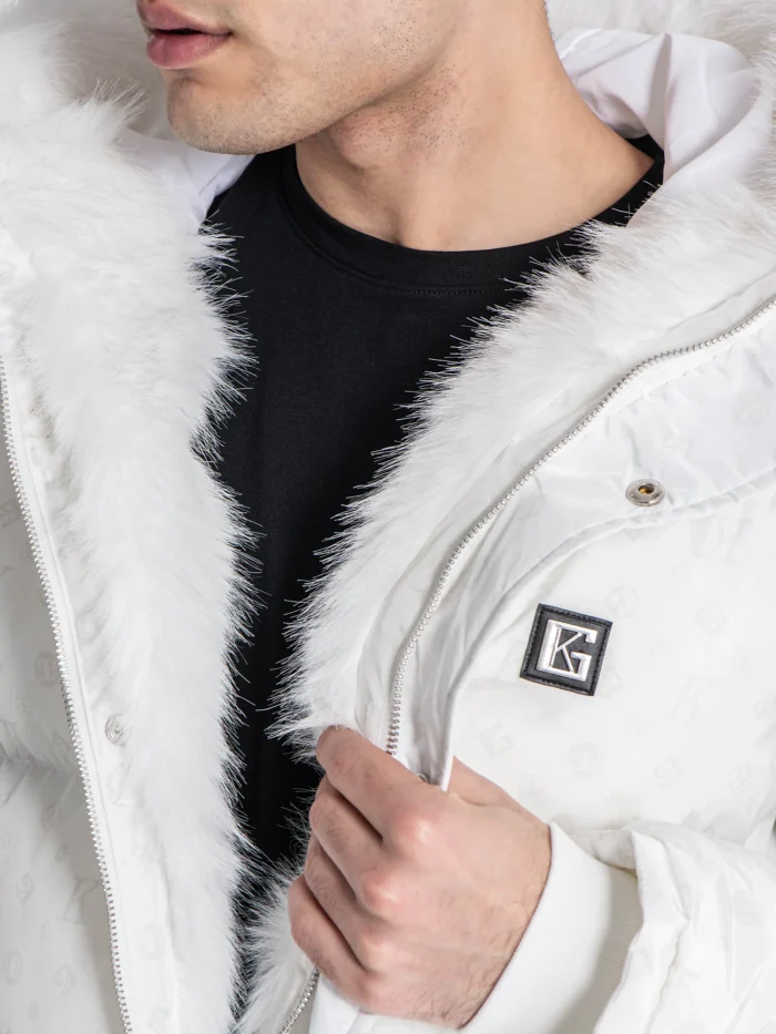 CASACO ACOLCHOADO BRANCO COM CAPUZ EM PELO GIANNI KAVANAGH - Image 7