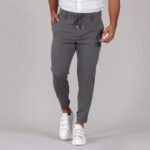 CALÇA COM CORDÃO SLIM FIT CINZENTA ZOLF