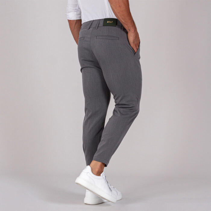 CALÇA COM CORDÃO SLIM FIT CINZENTA ZOLF - Image 2