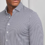 CAMISA STRETCH EASY-IRON RISCA AZUL SLIM FIT ZOLF - Image 2