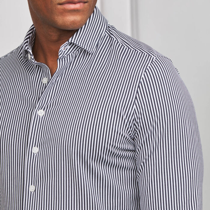 CAMISA STRETCH EASY-IRON RISCA AZUL SLIM FIT ZOLF - Image 2