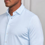 CAMISA STRETCH EASY-IRON RISCA AZUL BEBÉ SLIM FIT ZOLF - Image 3